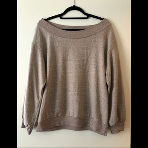 Off the shoulder shirt.